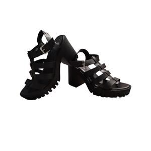 Madden NYC Women's size 9½ Genesis Block Heel Fisherman Gothic Rock Emo Sandals